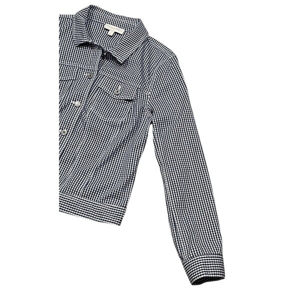 Talbots Lightweight Gingham Jacket Navy White Small - Picture 6 of 11